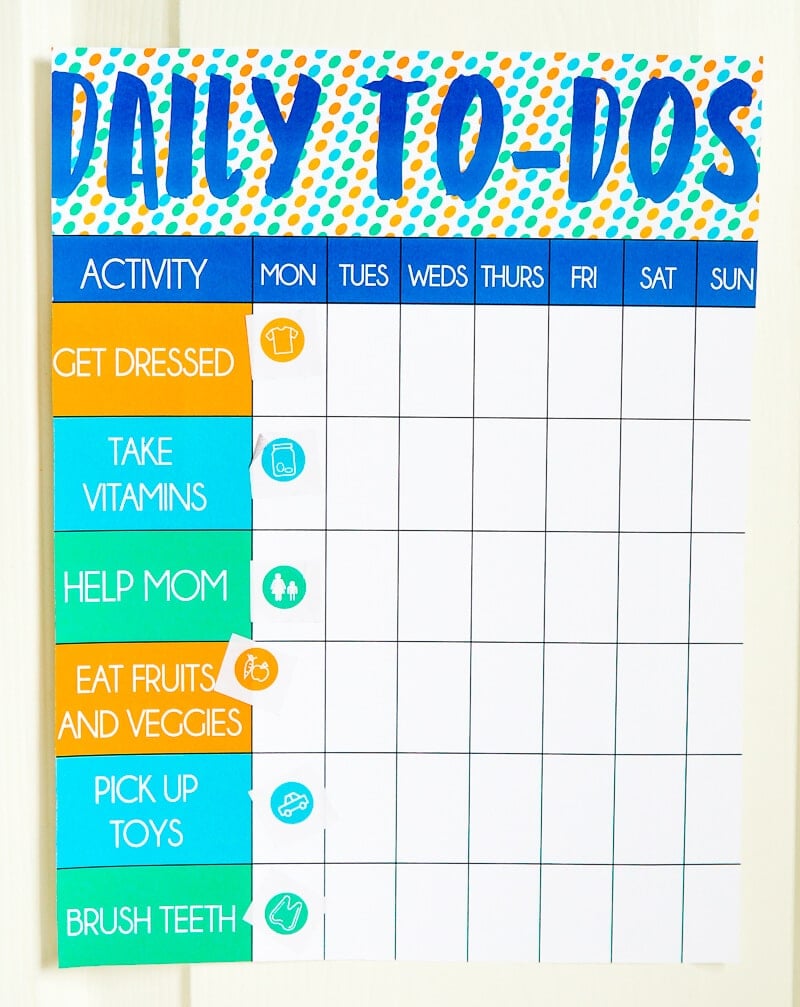 Chore Sticker Chart Printable