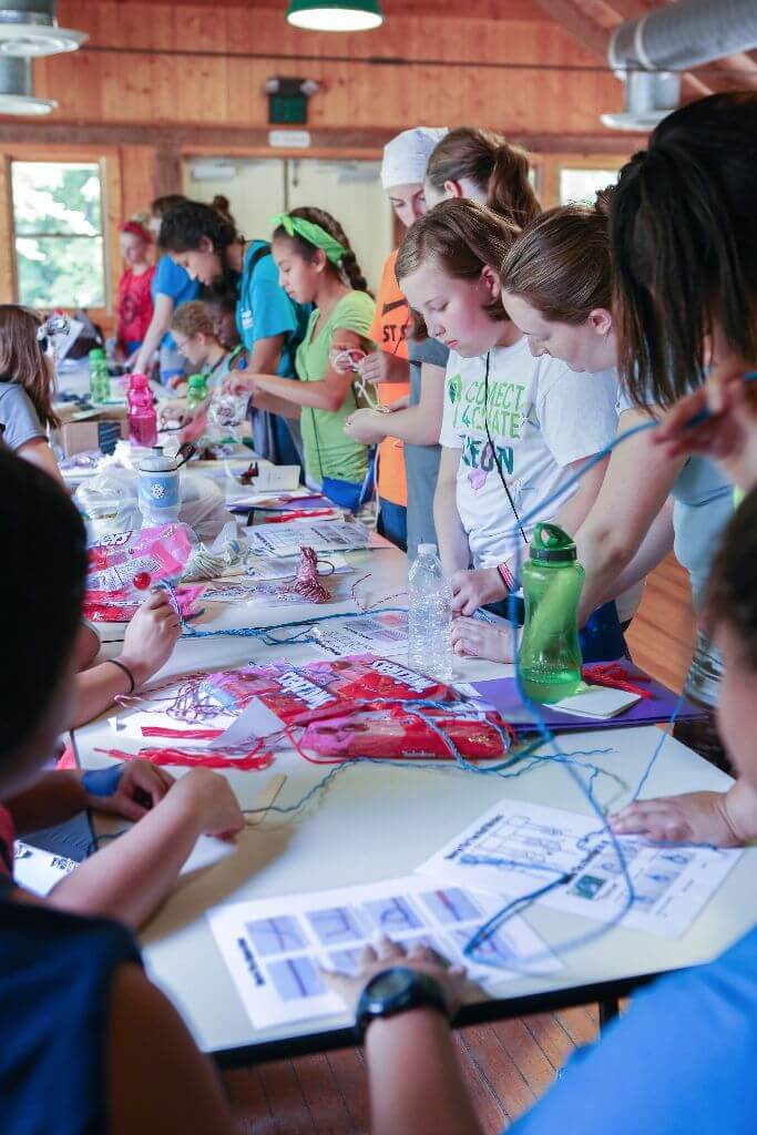 Knot tying with licorice and tons of other fun girls camp certification ideas