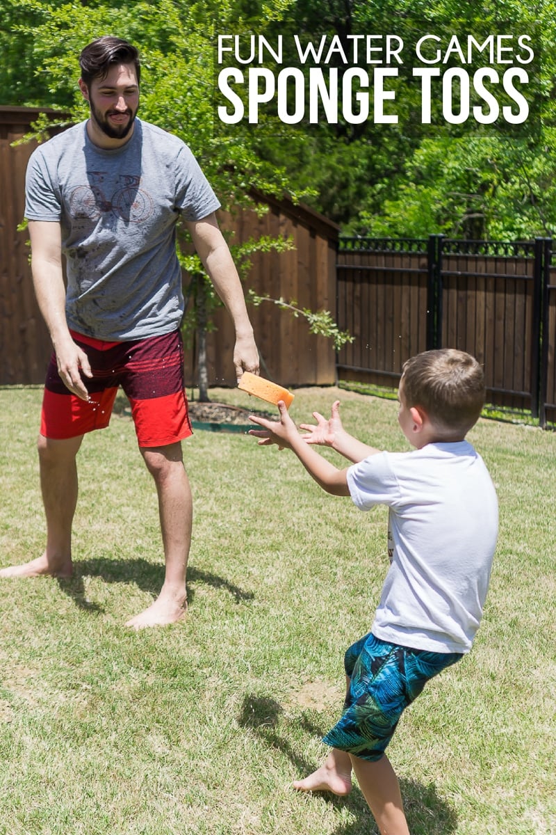 Tossing a sponge can make for fun water racing games