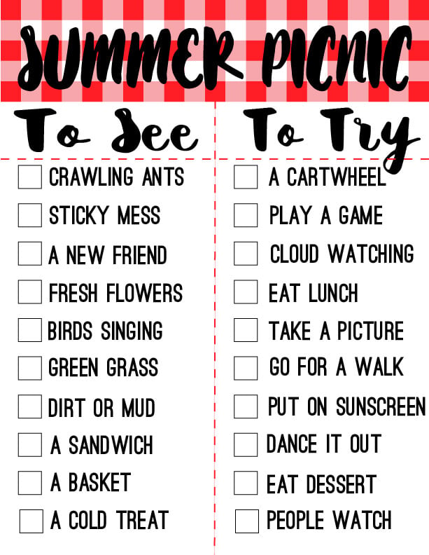 Make your summer picnic even more fun with this free printable picnic scavenger hunt! It’s perfect for a fun date night or a family picnic. Put one in your picnic basket then have fun looking for food and summer decorations on your hunt. Love these fun picnic ideas! 