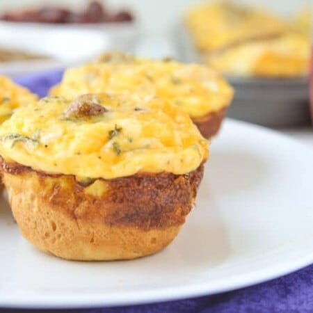 This easy sausage and egg muffin recipe combines your favorite breakfast flavors in a great make ahead egg muffin cups recipe that’s perfect for kids or adults. Make a bunch and stick them in the freezer then heat up throughout the week for a bit of protein in the morning!