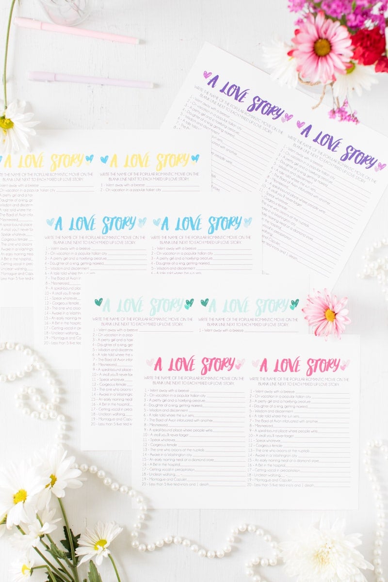 Printable bridal shower games all ready for a wedding shower