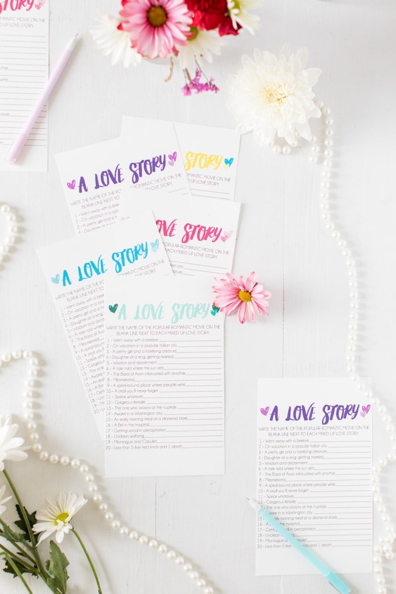 Individual printable bridal shower games with prize ideas