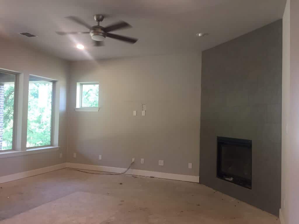 Living room with fireplace