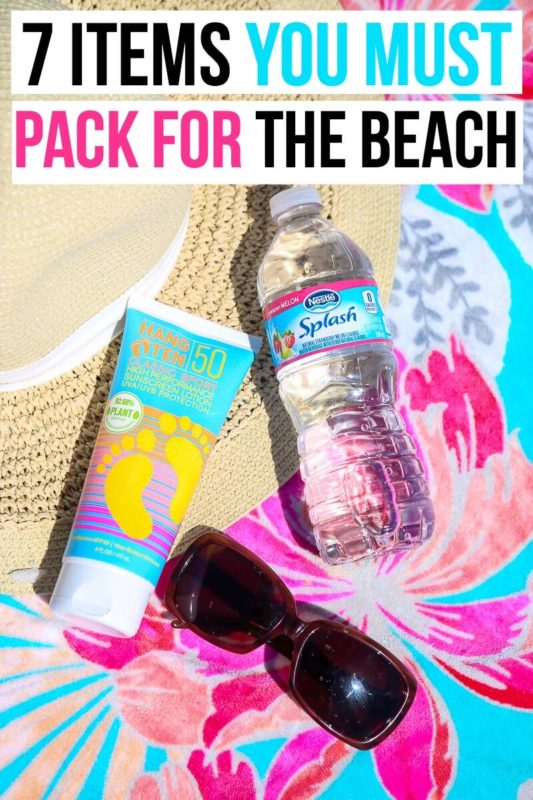 List of 7 beach essentials you should always take with you to the beach, not just during the summer. Great list for women, for teens, for a family beach vacation, or even just a weekend at the beach. I’m definitely going to add these to my beach packing list!