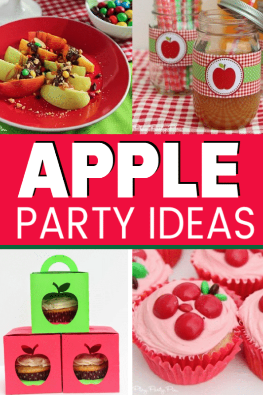 Tons of great apple party ideas from decorations to games and even cake and favor ideas! Perfect for kids fall birthday parties or just a fun theme for a fall girls night!