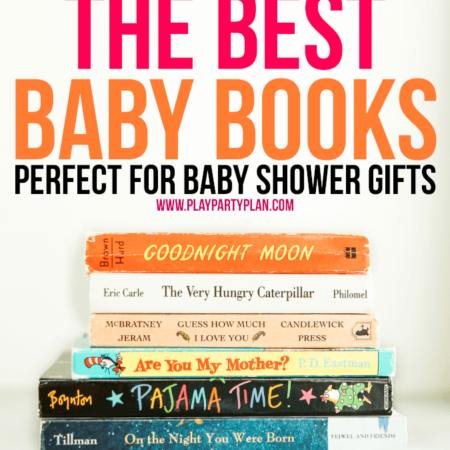 25 of the best books for a baby shower gift with everything from board books to classics. Great ideas both for baby girls, baby boys, and even books with sensory experiences. I loved getting books for baby shower gifts because they’re good forever, and these are seriously some of the best! I just gave my friend #3, 4, and 5!