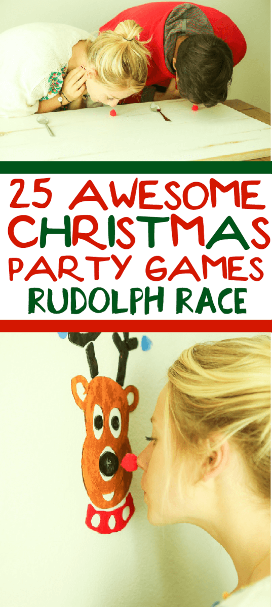 25 funny Christmas party games that are great for adults, for groups, for teens, and even for kids! Try them at the office for a work party, at school for a class party, or even at an ugly sweater party! I can’t wait to try these for family night this Christmas season! 