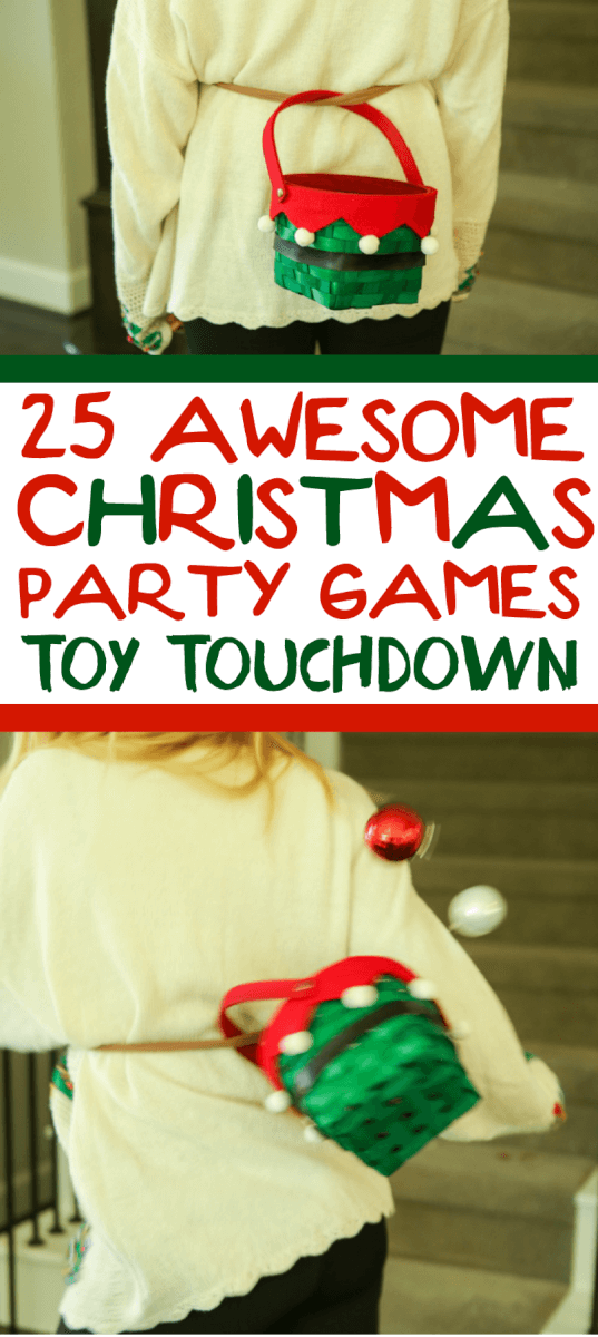 25 funny Christmas party games that are great for adults, for groups, for teens, and even for kids! Try them at the office for a work party, at school for a class party, or even at an ugly sweater party! I can’t wait to try these for family night this Christmas season! 