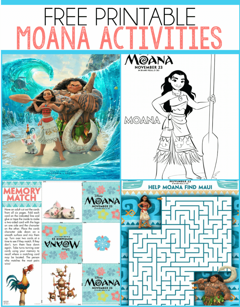 Three great free printable games inspired by Disney’s Moana! Perfect for a party with kids, for enjoying after watching the trailer, or really anytime! I love the memory matching game for kids!