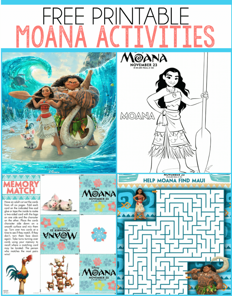 Moana Printables and Activities for Kids