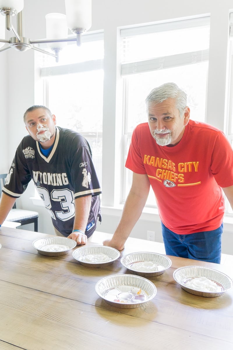 Pie eating Thanksgiving games are such fun