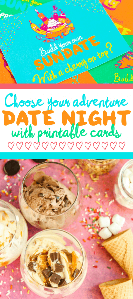 Looking for fun and creative date night ideas that are great for married couples or even for teens? This “build your own sundate” idea is so creative and actually a bunch of date ideas all in one. Choose one option from the card to decide on your date night outfit, what you’re eating for dinner, whether you’re staying at home or going out, and so on. This seriously looks like so much fun. And cheap too! I can’t wait to try it out this winter. 