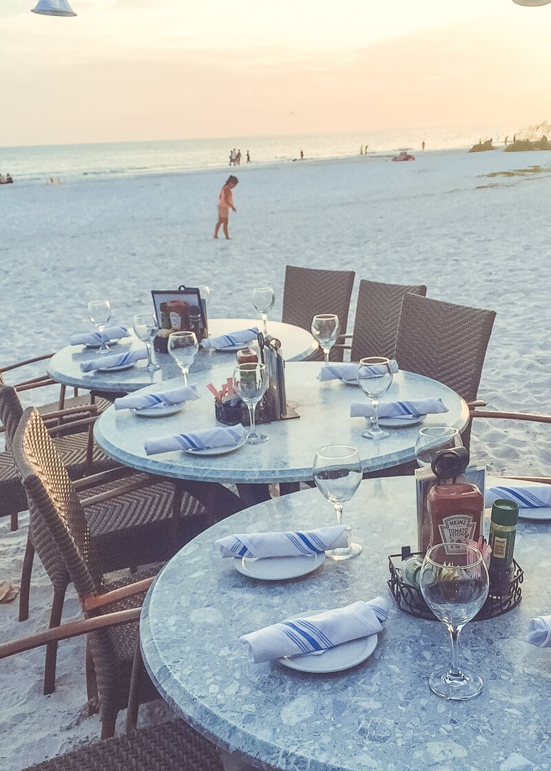 Tables on the beach 