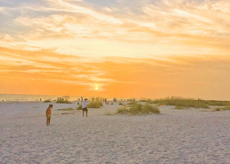 sunset above the beach 