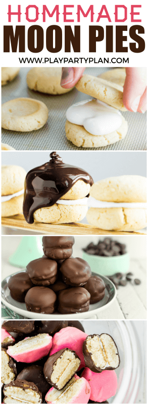 This homemade moon pie recipe is one of the easiest desserts you can make! No need for homemade marshmallows, just a little sugar and time. Just like the moon pies you find in the store, everyone will love this yummy recipe!