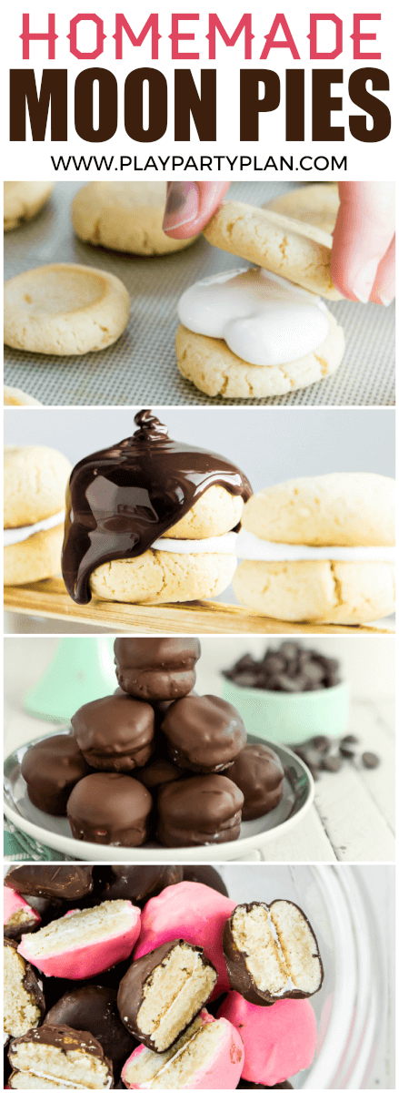 This homemade moon pie recipe is one of the easiest desserts you can make! No need for homemade marshmallows, just a little sugar and time. Just like the moon pies you find in the store, everyone will love this yummy recipe! 
