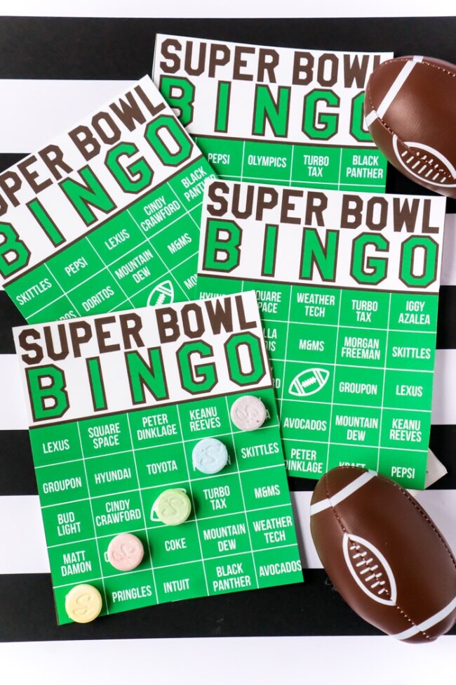 Free Printable 2023 Super Bowl Commercial Bingo Miles Campbell