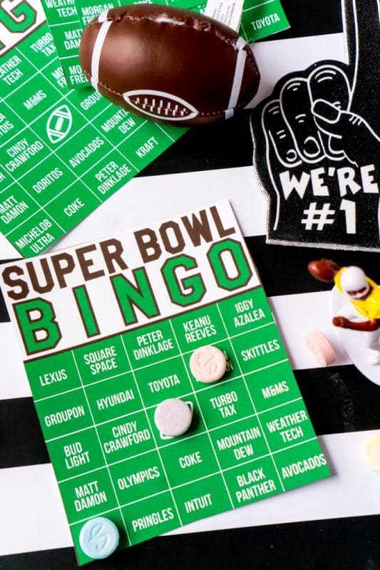 Printable Super Bowl bingo cards