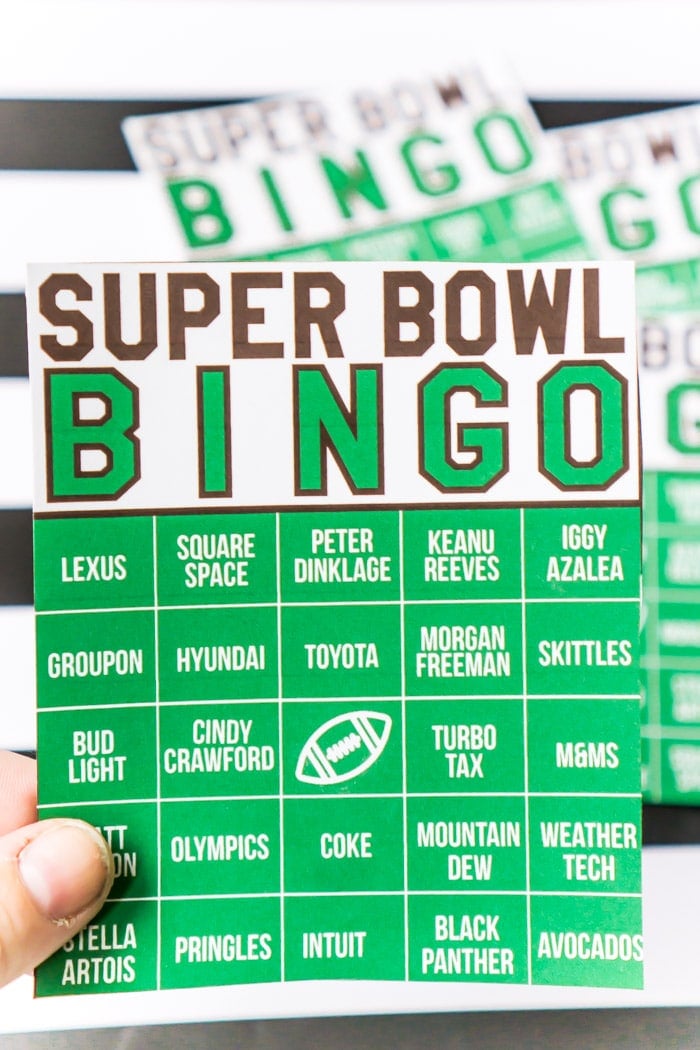 20 free printable Super bowl bingo cards