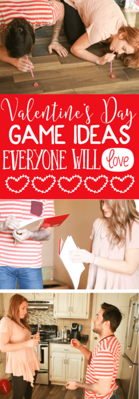 These chick flick inspired Valentine’s Day party games for adults aren’t just for adults. The games are great for teens, for kids, for fun in the classroom, or even for an anti Valentines Day party! They’re minute to win it inspired and only require simple things like notebooks and ping pong balls! I love these party ideas!
