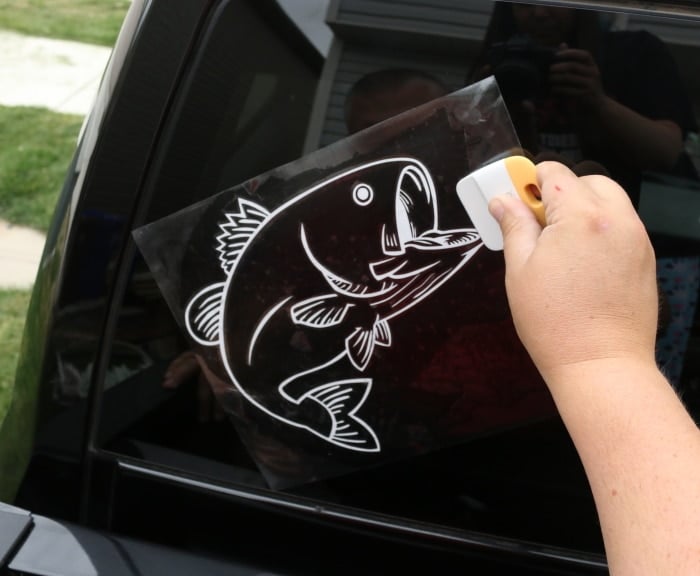 Car window decal made with the Cricut Explore Air