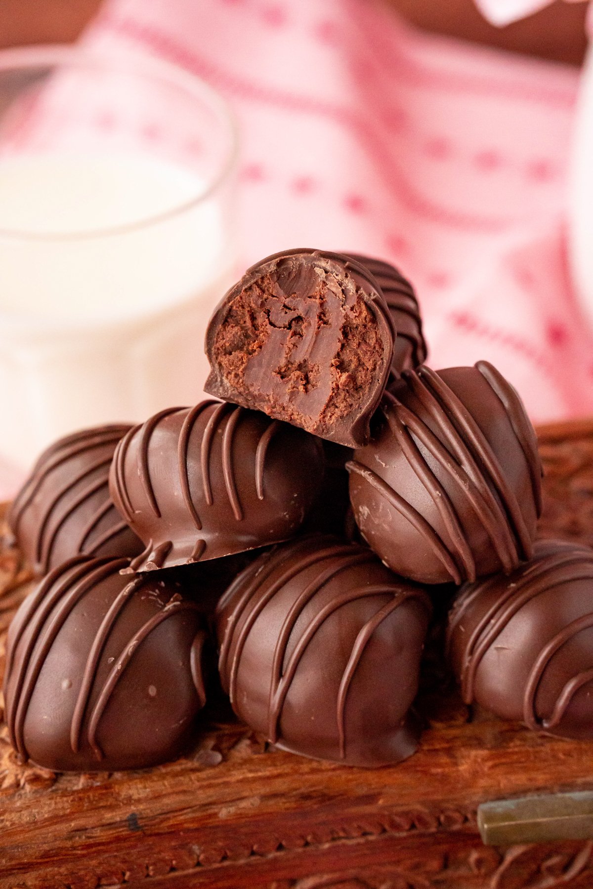 stack of chocolate truffles