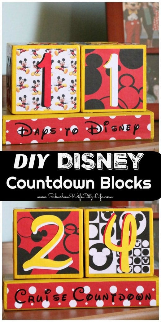 Disney countdown blocks made with the Cricut Explore Air