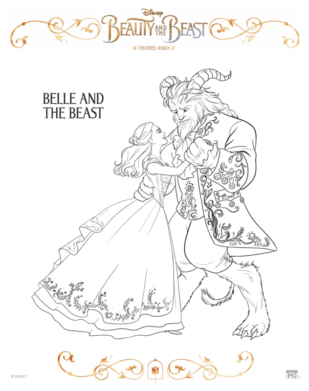 Free printable Beauty and the Beast coloring pages, perfect to keep yourself entertained before the live-action film release in March