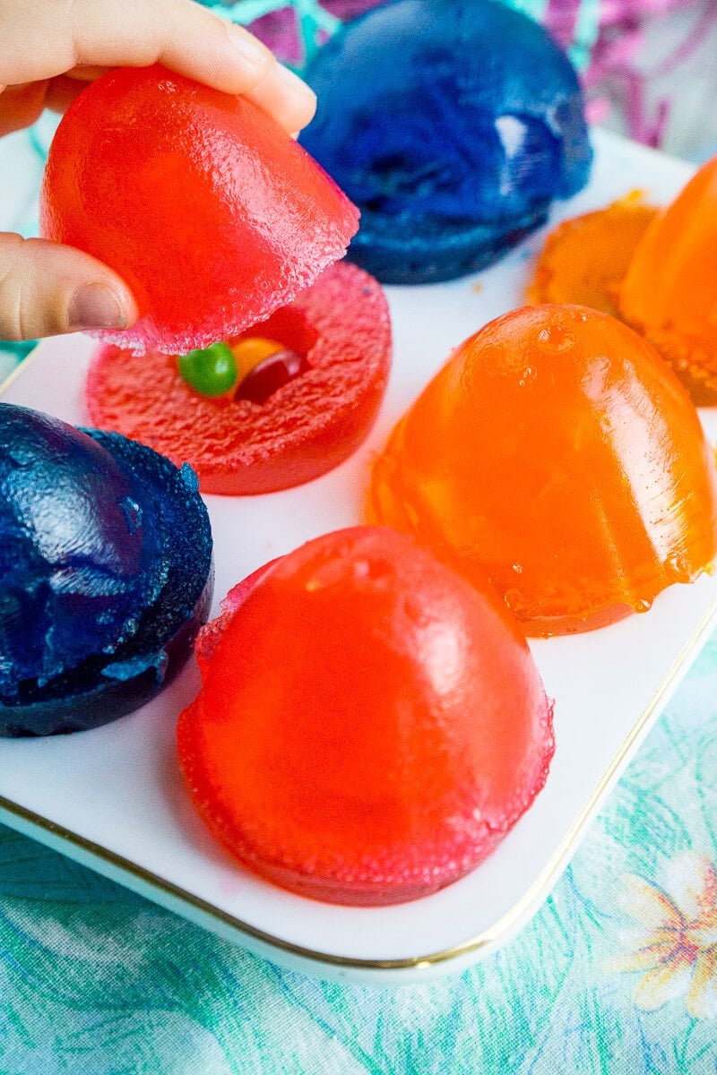 These gummy surprise eggs are one of the most fun edible Easter egg ideas ever! They're simple to make and hide a fun little surprise inside for the kids! They're the perfect Easter dessert that everyone will love.
