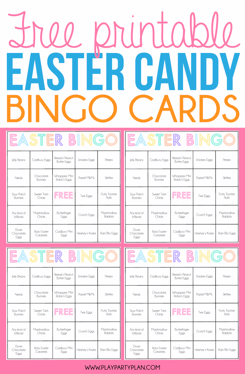 Free Printable Easter Bingo Cards for One Sweet Easter Play Party Plan