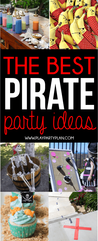 The ultimate collection of pirate party ideas! From ideas you can DIY to ideas you can buy, if you're planning a pirate party, these ideas are for you! Pirate food ideas, pirate game ideas, and more!