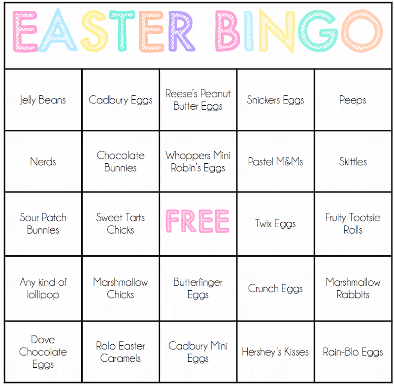 Easter games for kids like these free printable Easter candy bingo cards are the perfect way to celebrate Easter with your family and friends! Perfect for any spring or Easter party!