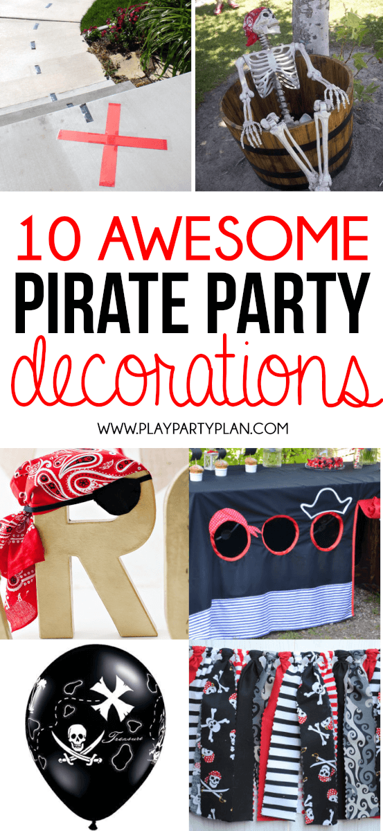 Awesome pirate party decorations including everything from things you can DIY at home for just a few gold coins and things that you can buy quick! Definitely some of the best pirate party ideas too!