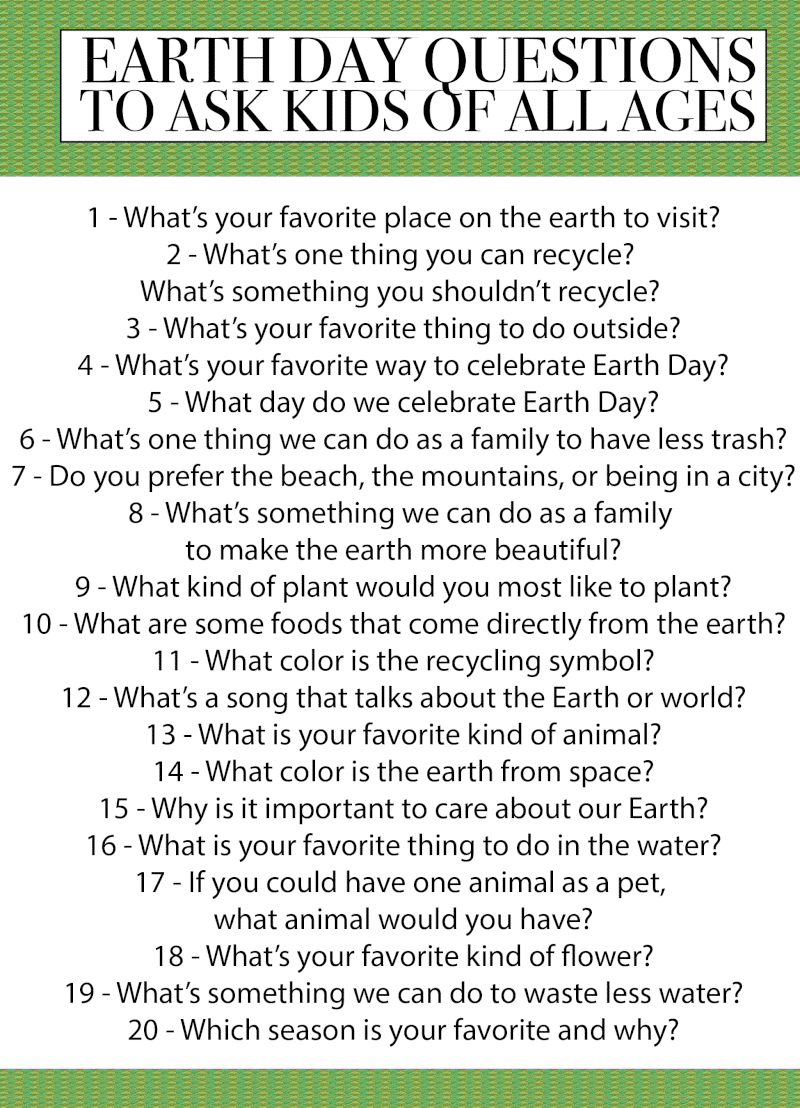 Earth Day quiz questions and activities to do with your kids! Loving this idea of sitting down with your preschooler or older kids and asking these questions!