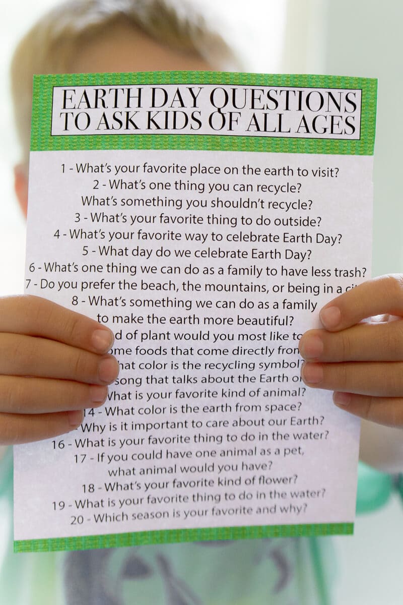 Earth Day Questions For Students Free Printable Play Party Plan