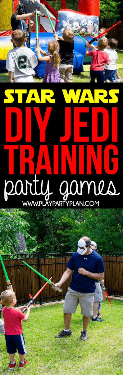 Try these fun DIY Jedi Training Academy party games for your next Star Wars birthday or kids party! Great ideas that work for boys, girls, and even a grown up party! Definitely trying these activities with my kids at our next Star Wars party! 