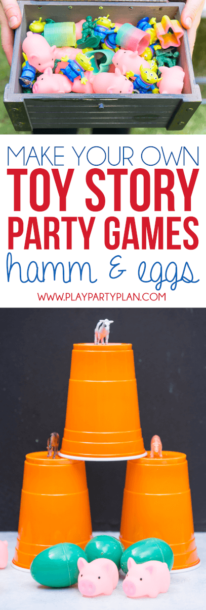 Make your own Toy Story Midway Mania games at home with this fun outdoor games tutorial, like this Hamm & Eggs game! Great ideas for having a little Toy Story Mania of your own at home!