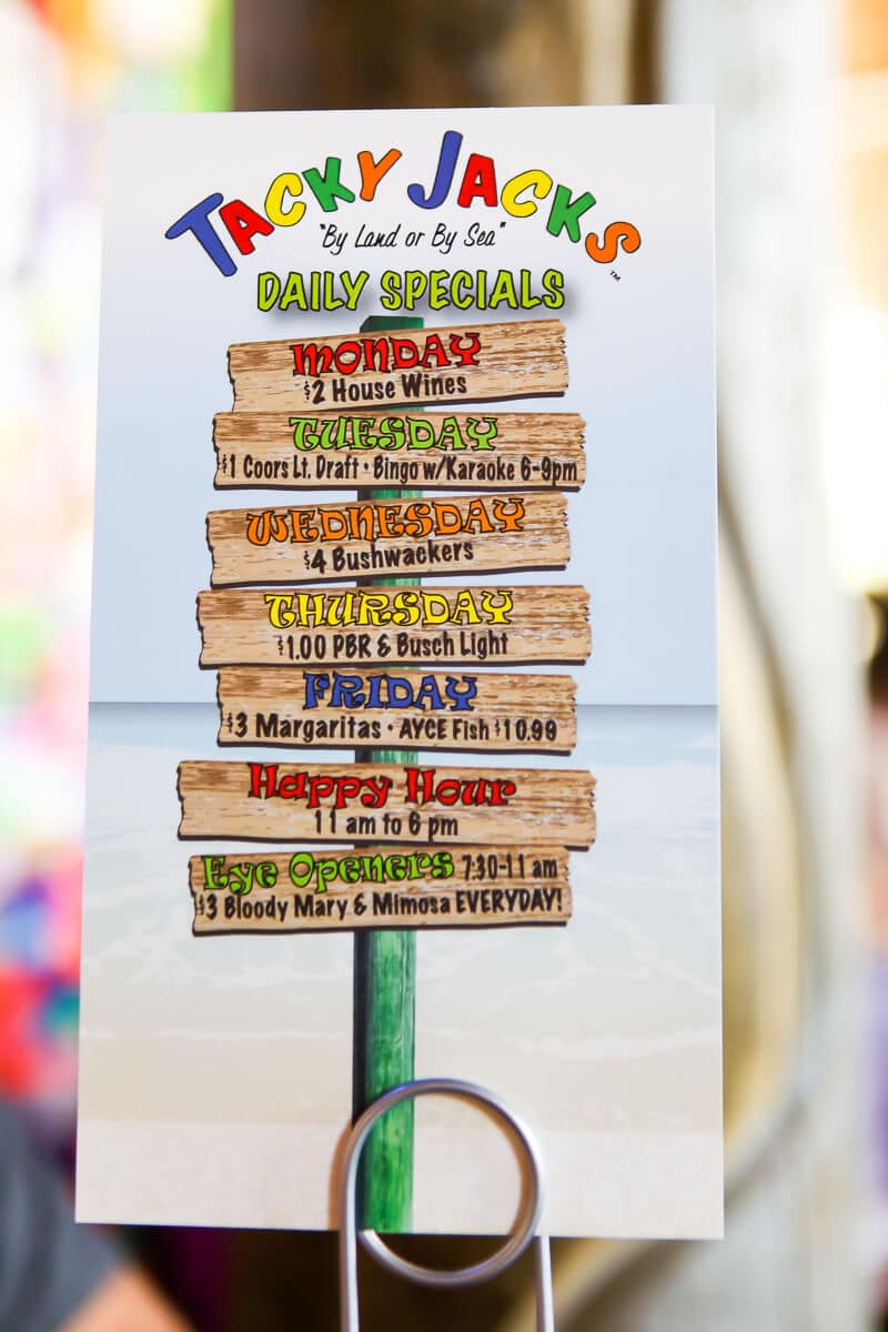 Tacky Jacks is one of the most fun Gulf Shores restaurants with its yummy breakfast menu and fun atmosphere!