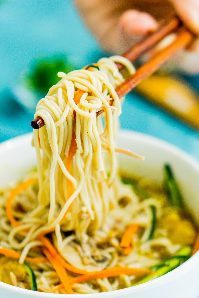 Upgrade your ramen noodles with this delicious pork ramen recipe! It’s easy, healthy, and something your entire family will love! Make the soup broth first, add in your noodles, then top with chicken or pork for a great weeknight meal. One of the best ramen noodle recipes I’ve ever tried!