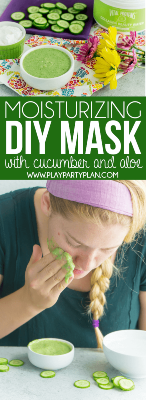 Simple DIY face mask using cucumber, yogurt, and honey!