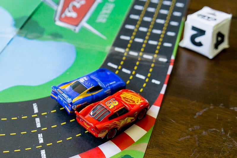 Print out the free Disney Pixar Cars 3 racetrack board game