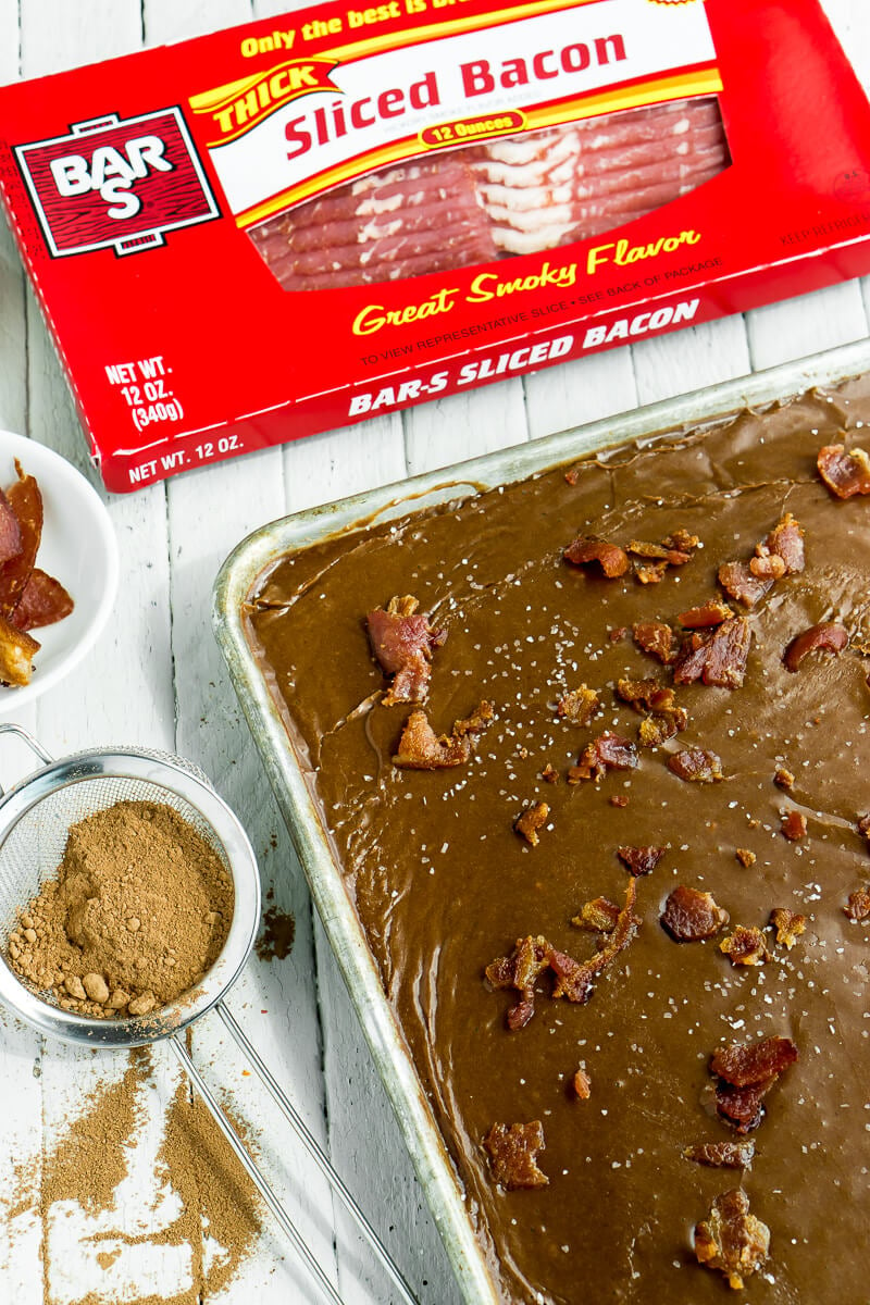 Use Bar-S bacon for this Texas sheet cake recipe!