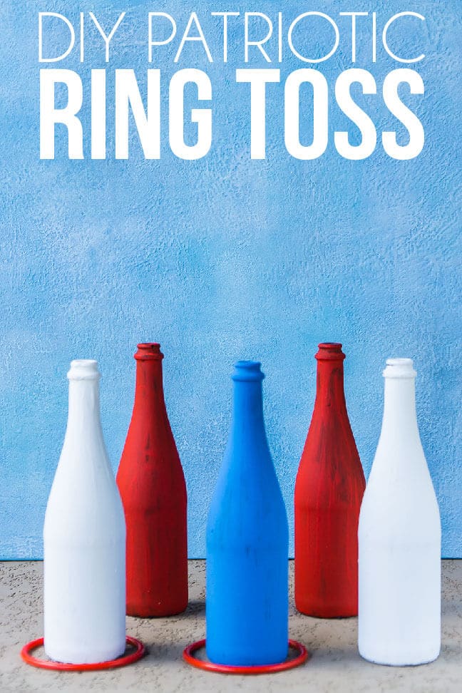 Great patriotic DIY ring toss game with ring toss game rules, tips on how to win ring toss, and more!