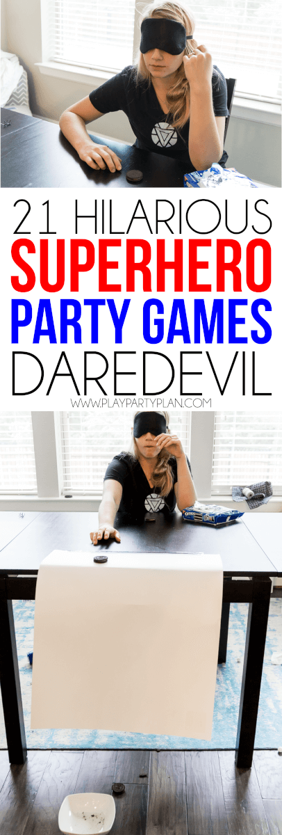 These superhero minute to win it games are the absolute best superhero party games for kids or for adults! Even my toddler loved playing games inspired by his Marvel favorites! Some use food, some are games you DIY, and some even include an obstacle course! And best of all, you can use these minute to win it games as non superhero versions too for a superhero game night! 