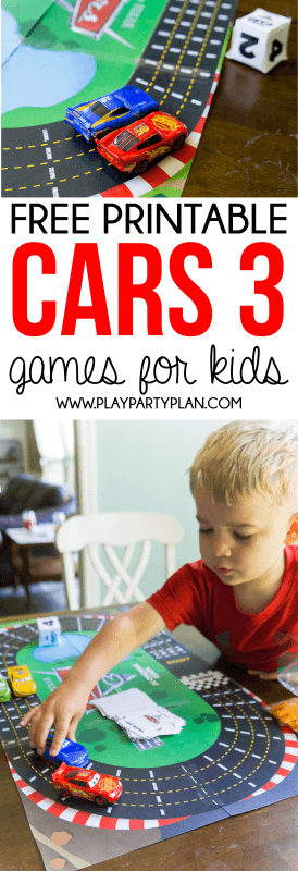 Free printable Disney Pixar Cars 3 games for kids!