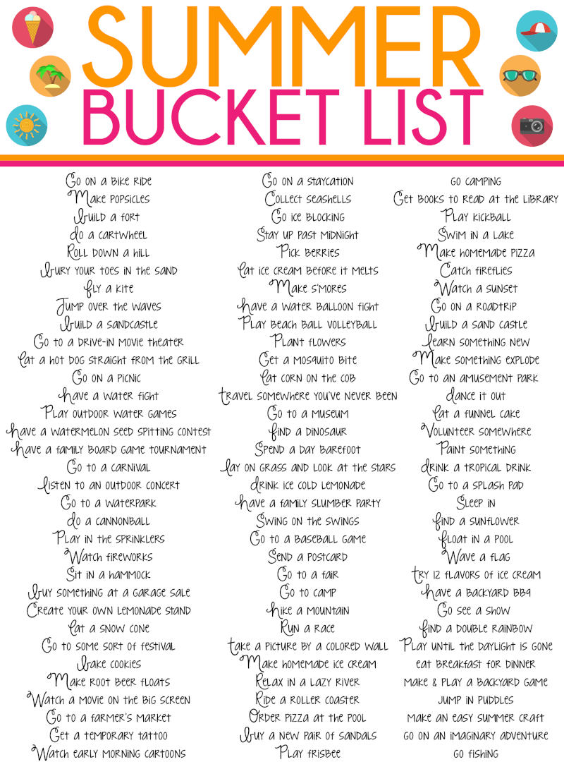 Summer bucket list ideas for all ages