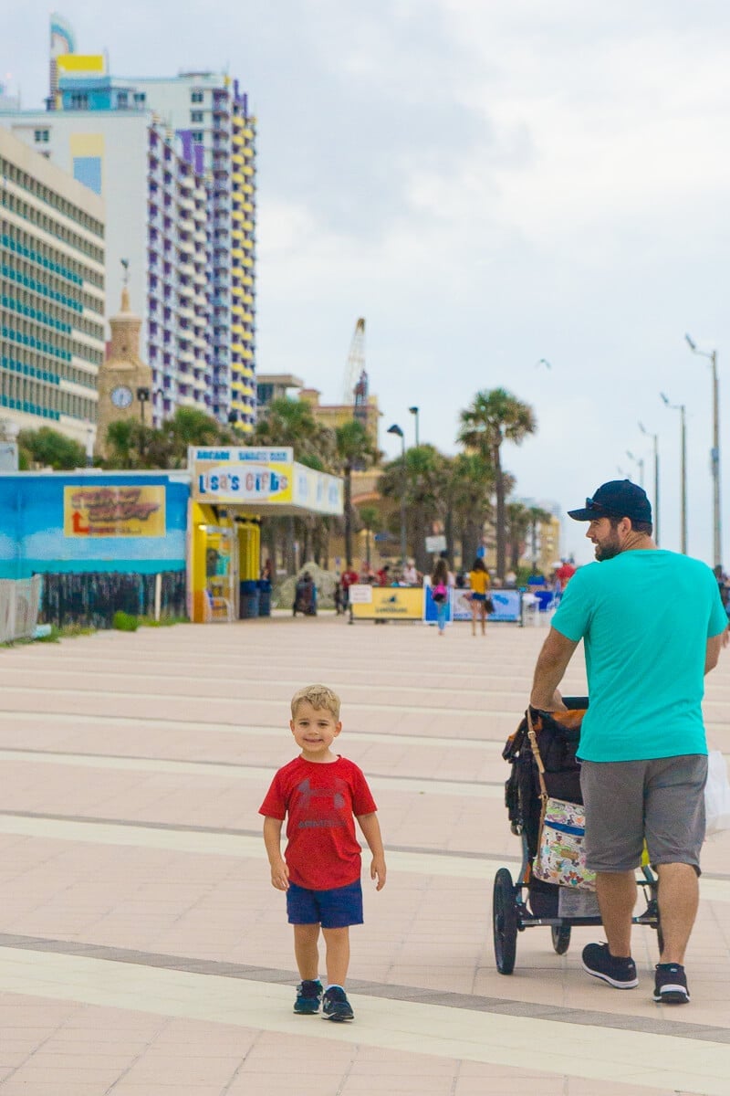 Walk on the Daytona Beach boardwalk for a fun family outing!