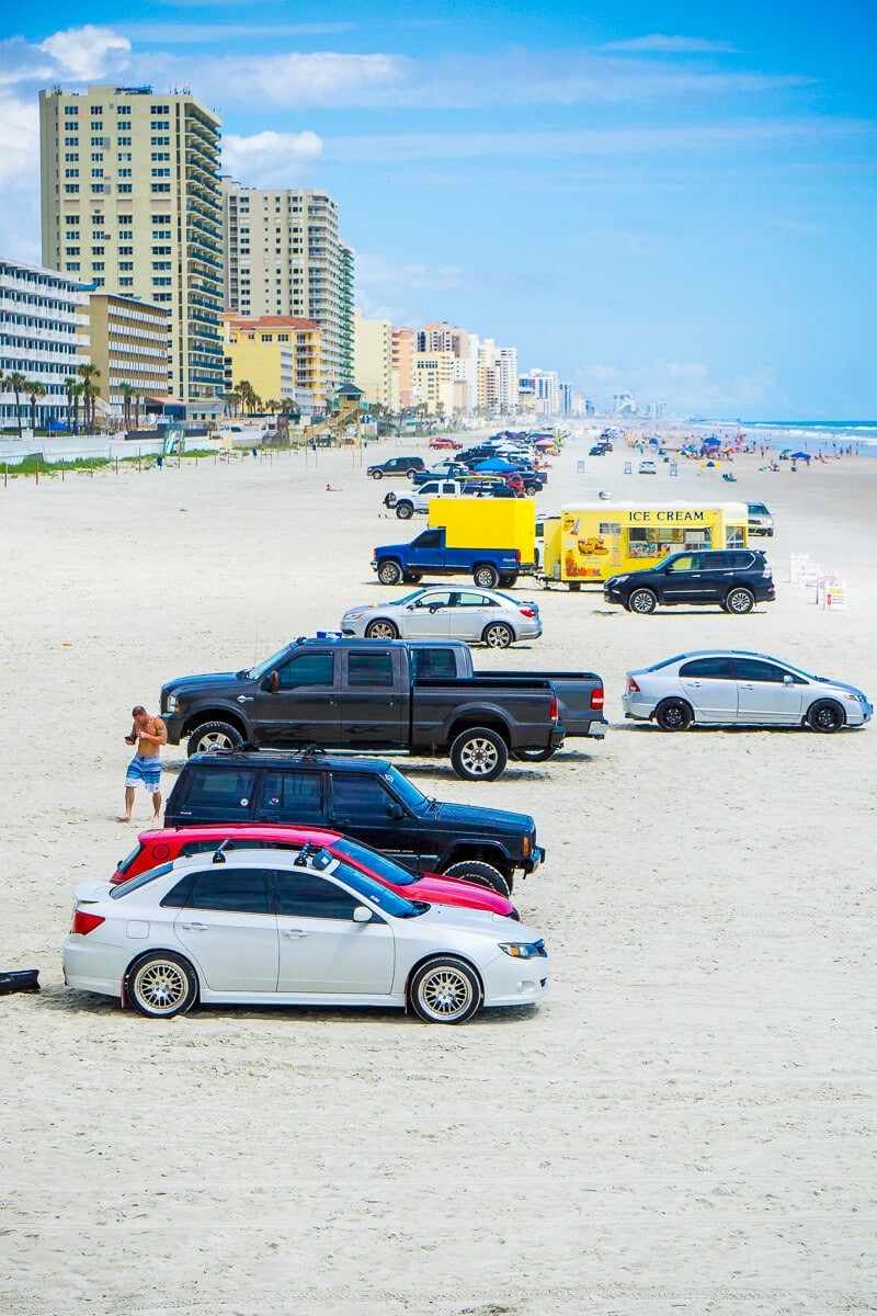 Parking on the beach is one of the popular things to do in Daytona Beach