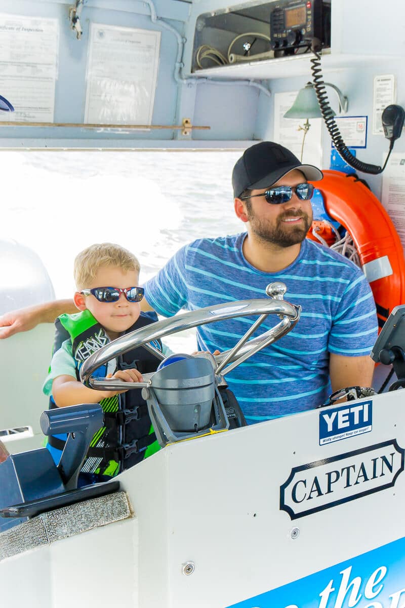 Kids can drive the boat in Daytona Beach